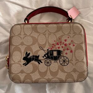 NEW Coach Small Lunar New Year Rabbit Carriage Signature Box Crossbody Bag CE609
